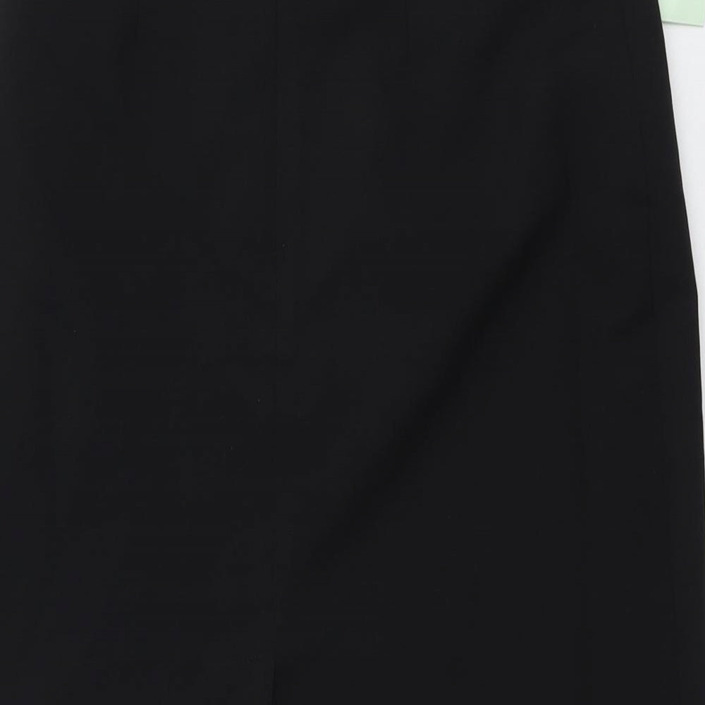 AMARANTO Womens Black Polyester A-Line Skirt Size 10 Zip