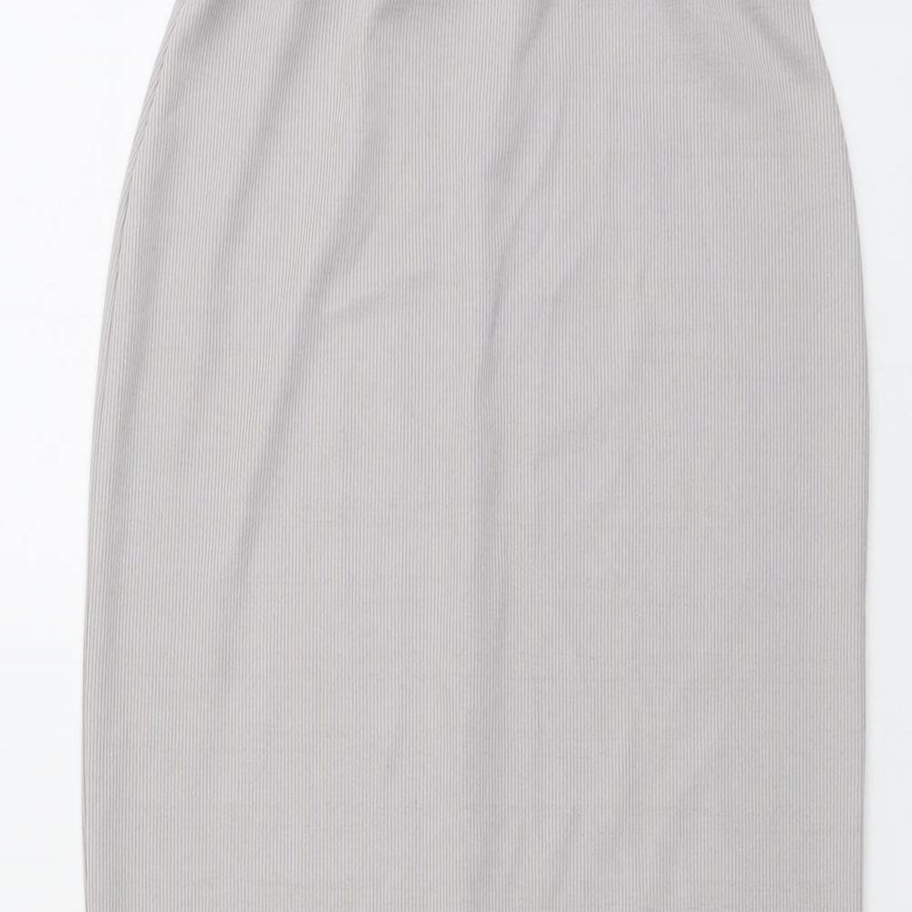 Miss Selfridge Womens Grey Polyester A-Line Skirt Size 6