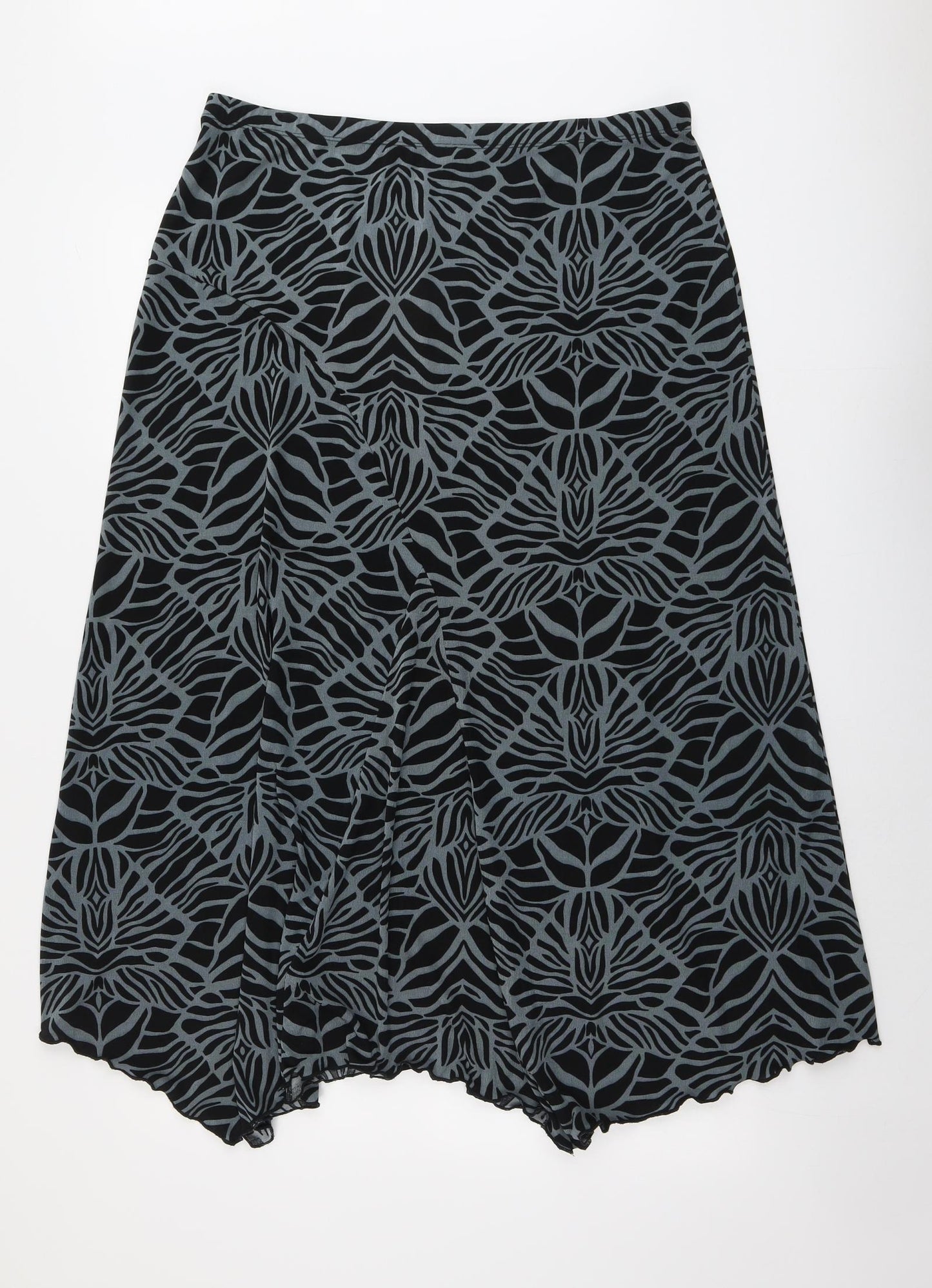 Kim&Co Womens Black Geometric Polyester Swing Skirt Size 2XL