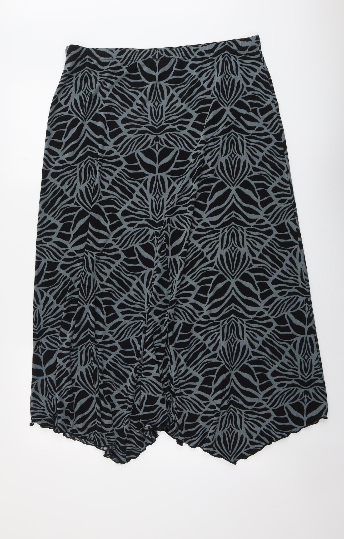 Kim&Co Womens Black Geometric Polyester Swing Skirt Size 2XL