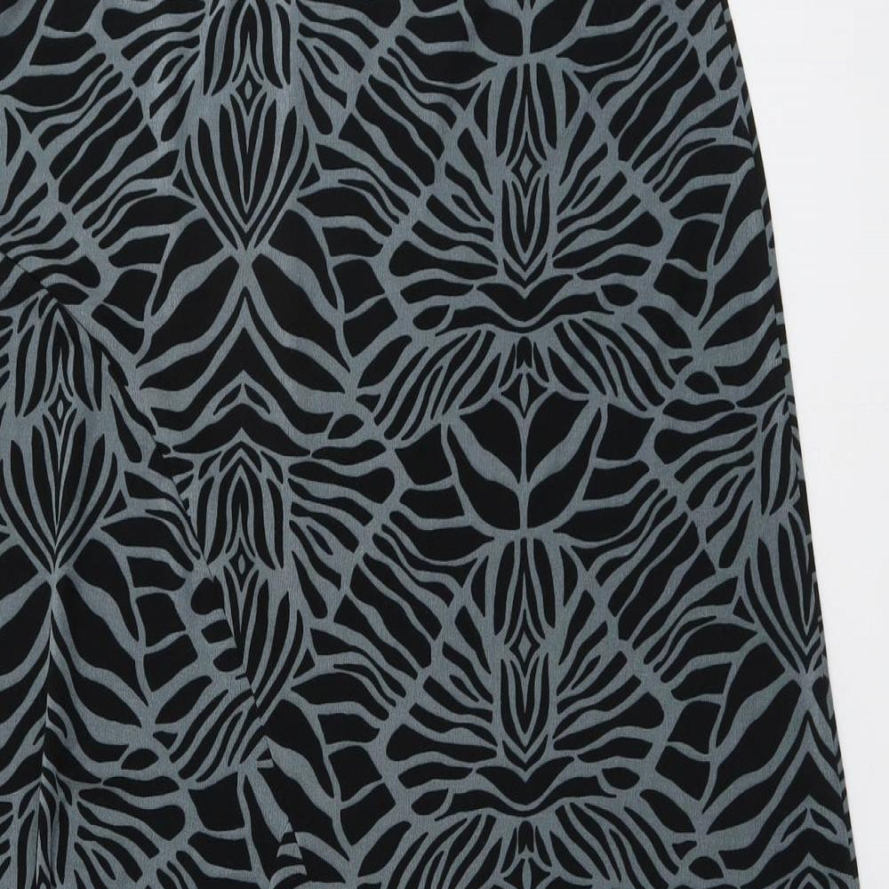 Kim&Co Womens Black Geometric Polyester Swing Skirt Size 2XL