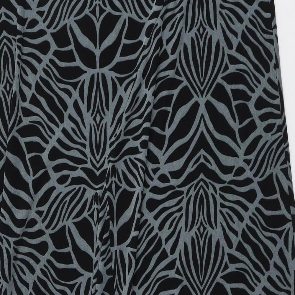 Kim&Co Womens Black Geometric Polyester Swing Skirt Size 2XL