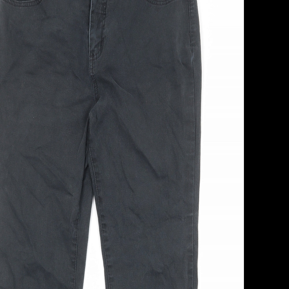 Per Una Womens Black Cotton Straight Jeans Size 14 Regular Zip