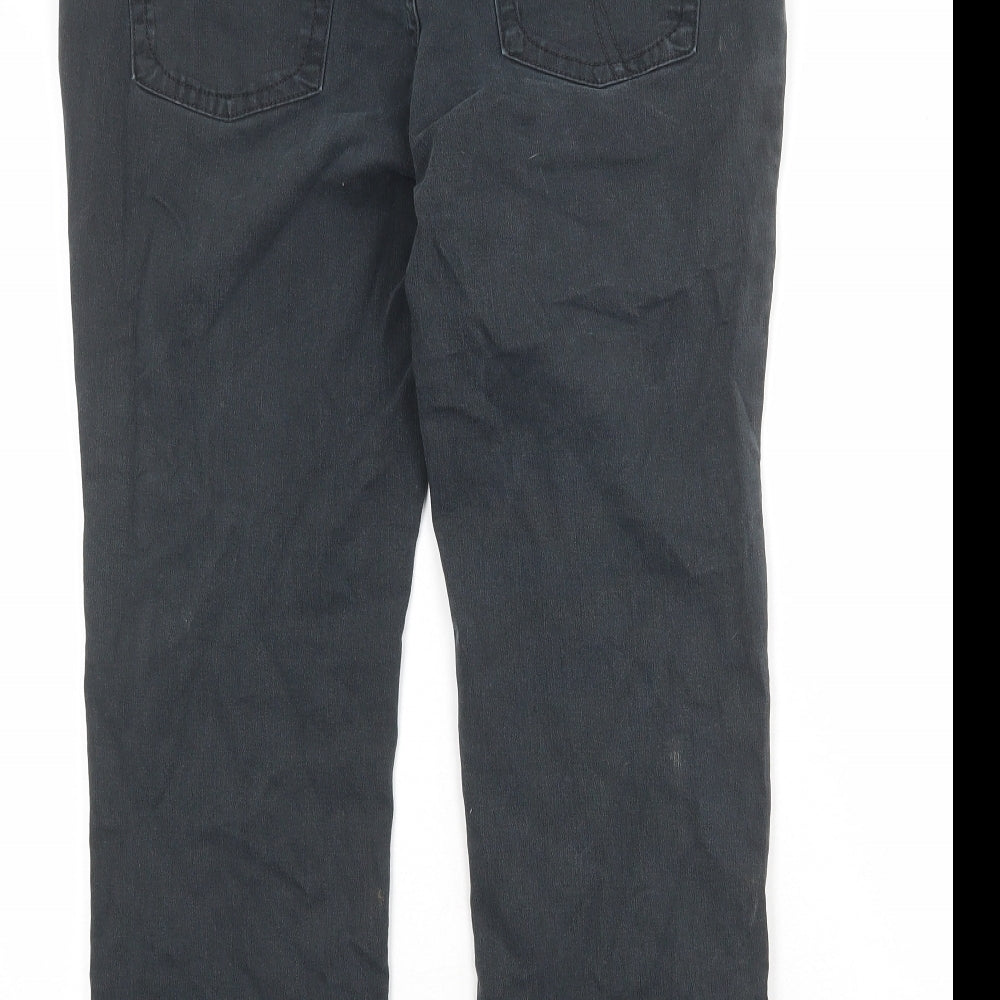 Per Una Womens Black Cotton Straight Jeans Size 14 Regular Zip