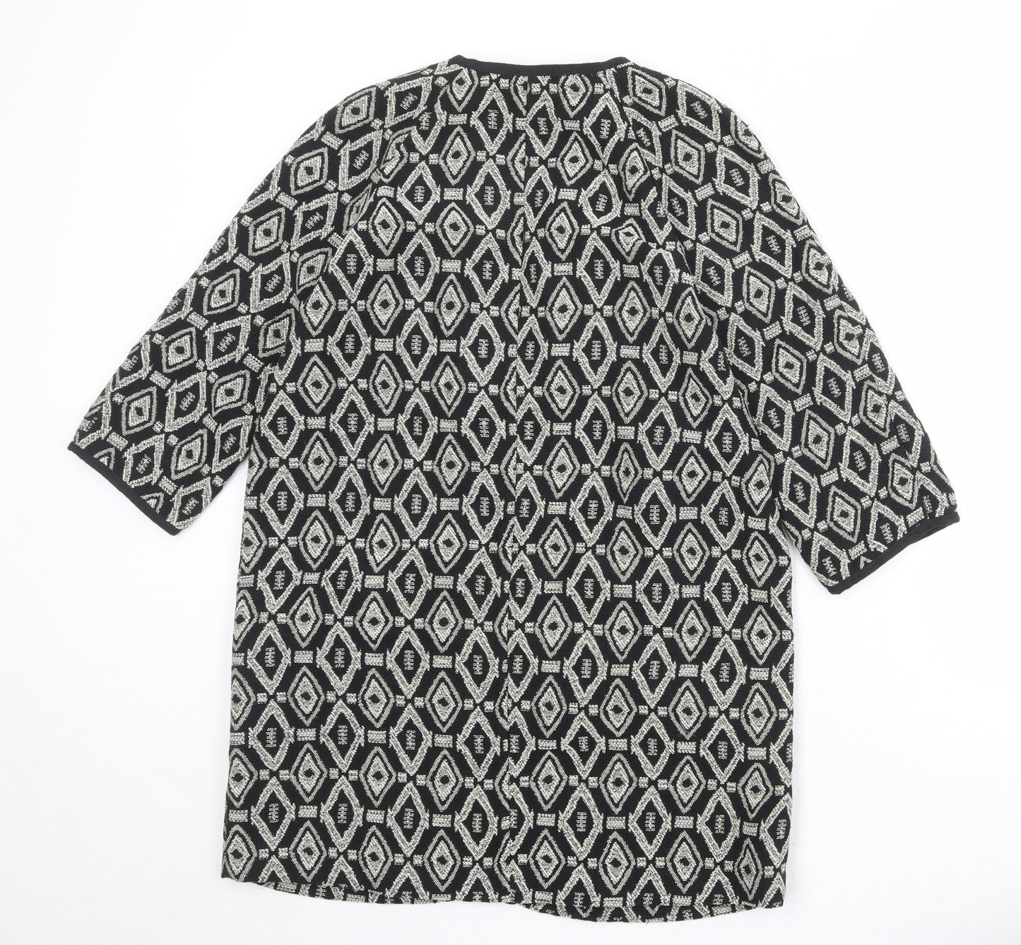 Suite Blanco Womens Black Geometric Kimono Jacket Size XS