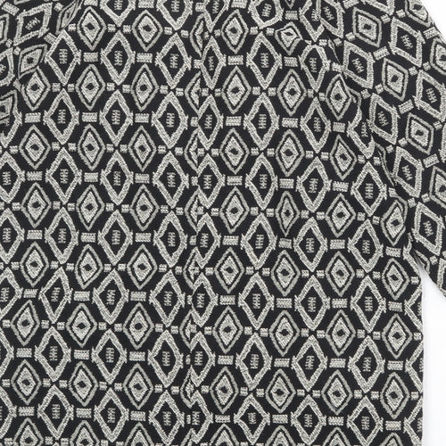 Suite Blanco Womens Black Geometric Kimono Jacket Size XS