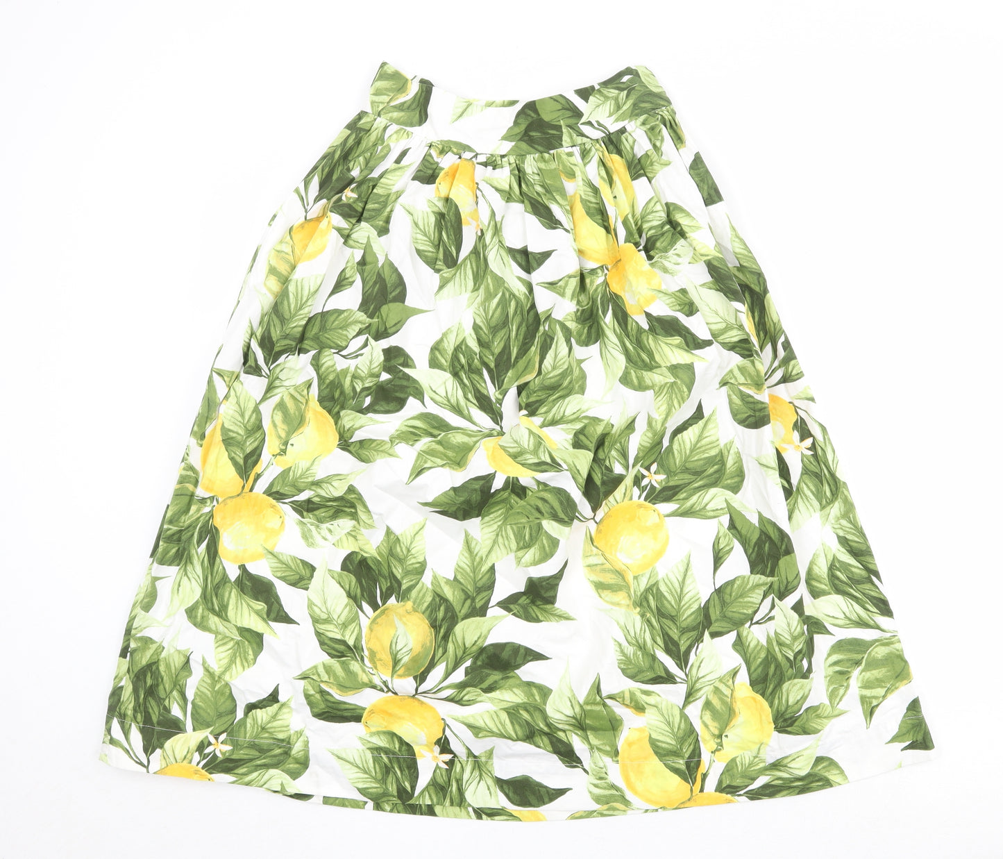 H&M Womens Multicoloured Geometric Cotton Tulip Skirt Size 10 Zip