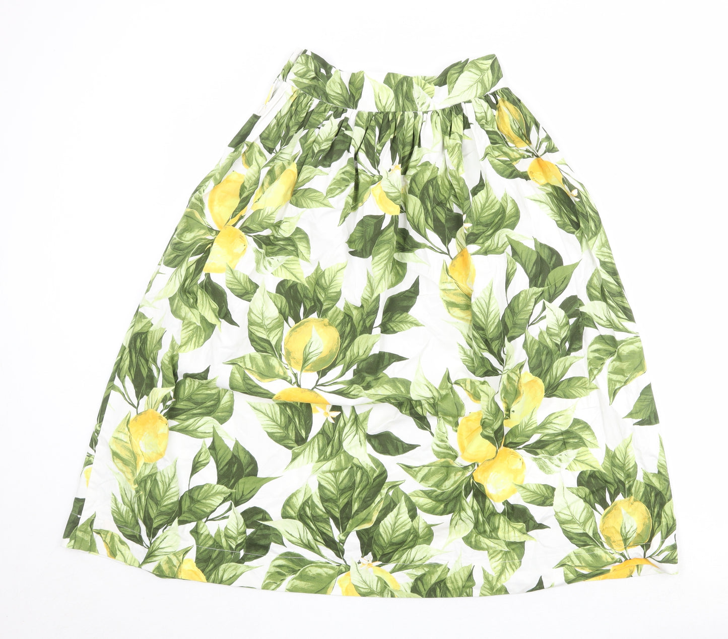 H&M Womens Multicoloured Geometric Cotton Tulip Skirt Size 10 Zip