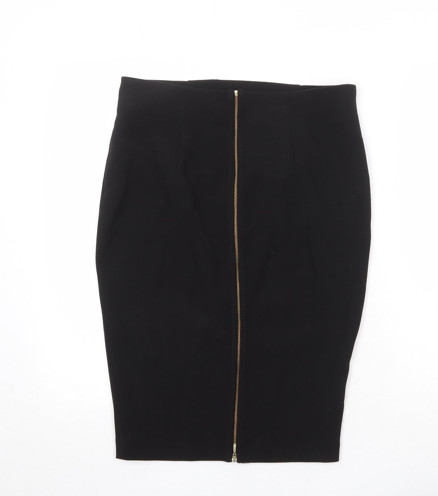 Zara Womens Black Polyester Bandage Skirt Size M Zip