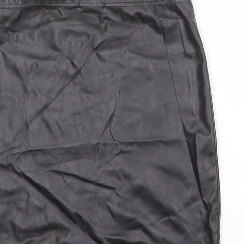 PRETTYLITTLETHING Womens Black Polyester Bandage Skirt Size 10