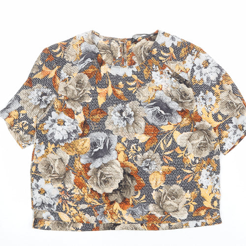 Zara Womens Multicoloured Floral Polyester Basic Blouse Size XS Round Neck