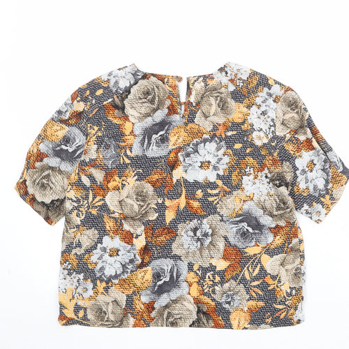 Zara Womens Multicoloured Floral Polyester Basic Blouse Size XS Round Neck