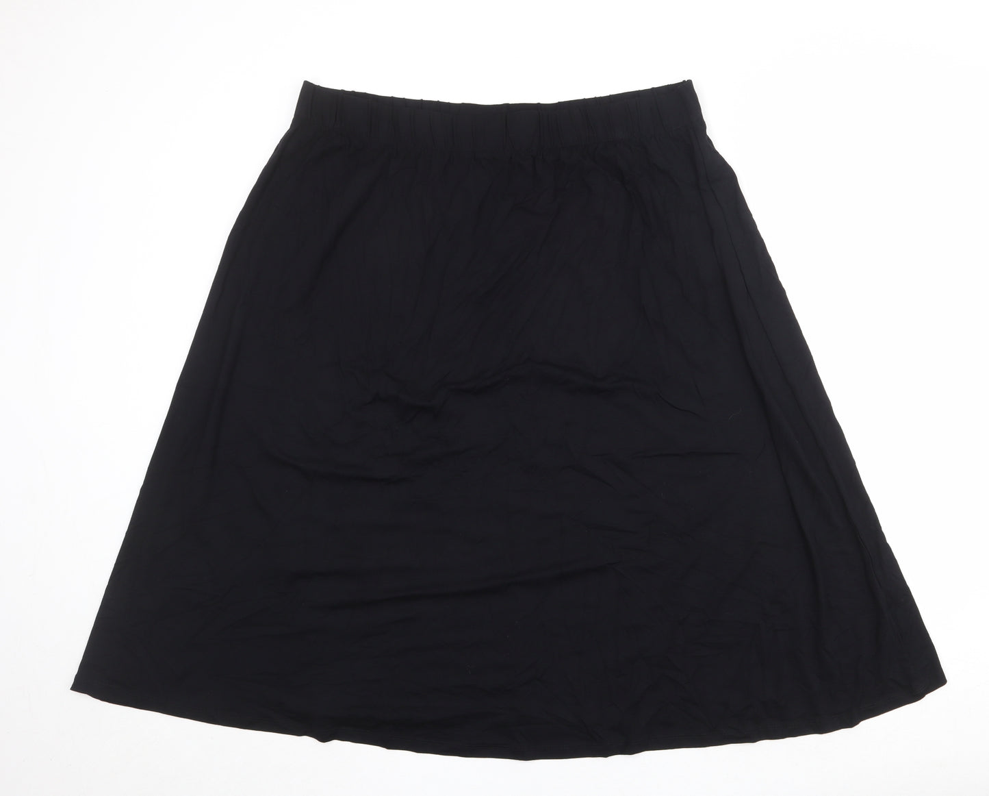 Marks and Spencer Womens Black Viscose Swing Skirt Size 20