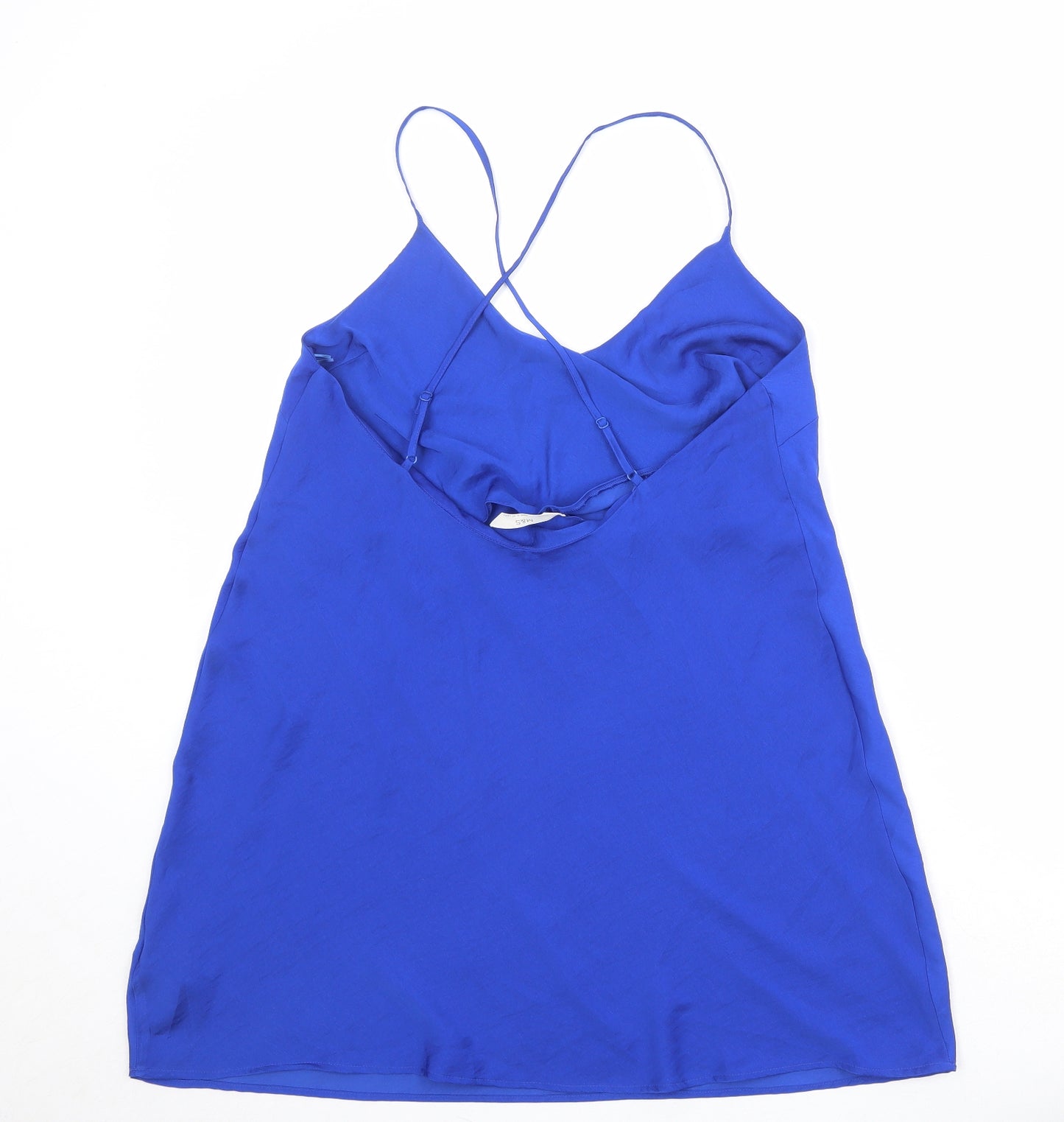 Marks and Spencer Womens Blue Polyester Basic Tank Size 12 Round Neck