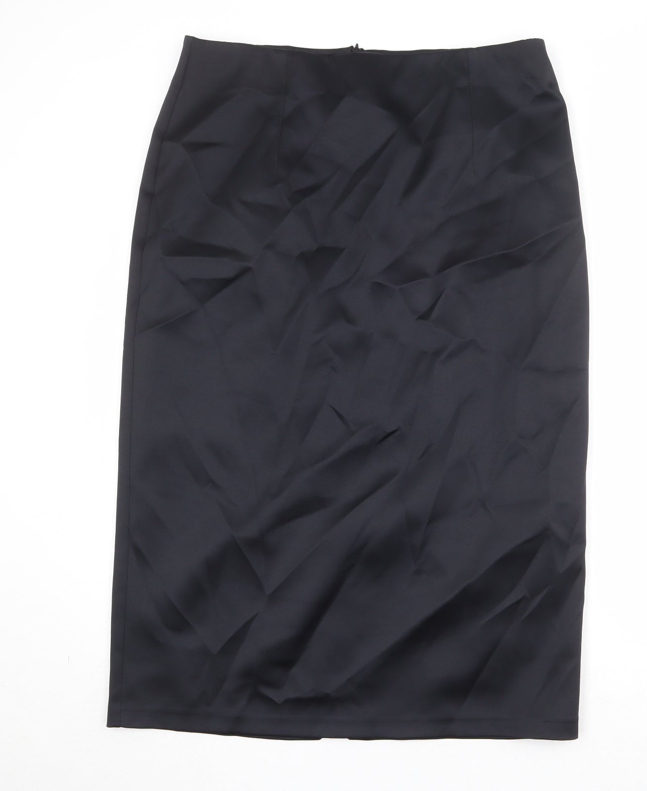 Marks and Spencer Womens Black Polyester Straight & Pencil Skirt Size 18 Zip