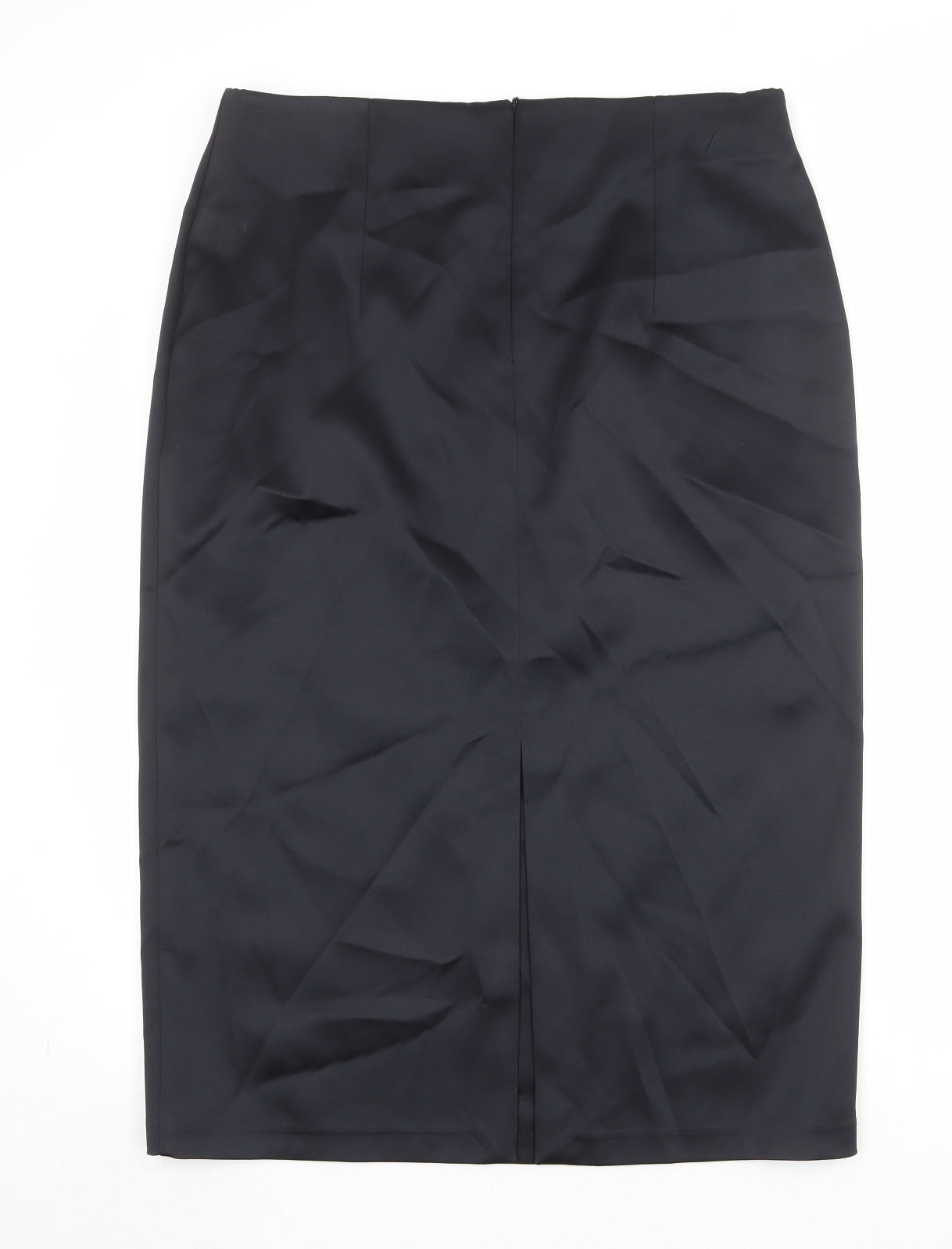 Marks and Spencer Womens Black Polyester Straight & Pencil Skirt Size 18 Zip