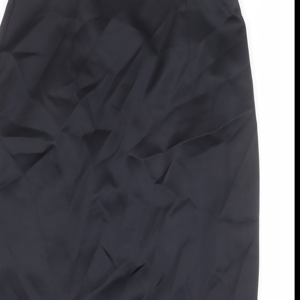 Marks and Spencer Womens Black Polyester Straight & Pencil Skirt Size 18 Zip