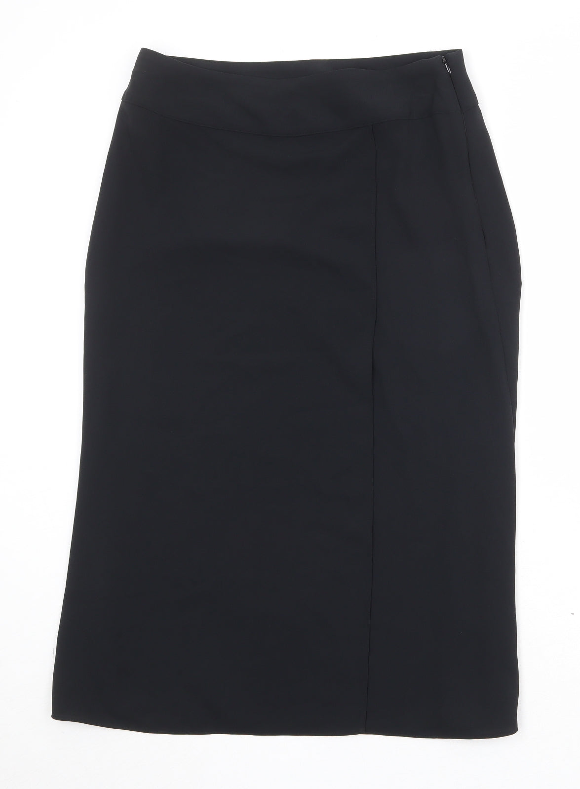 Marks and Spencer Womens Black Polyester A-Line Skirt Size 12 Zip