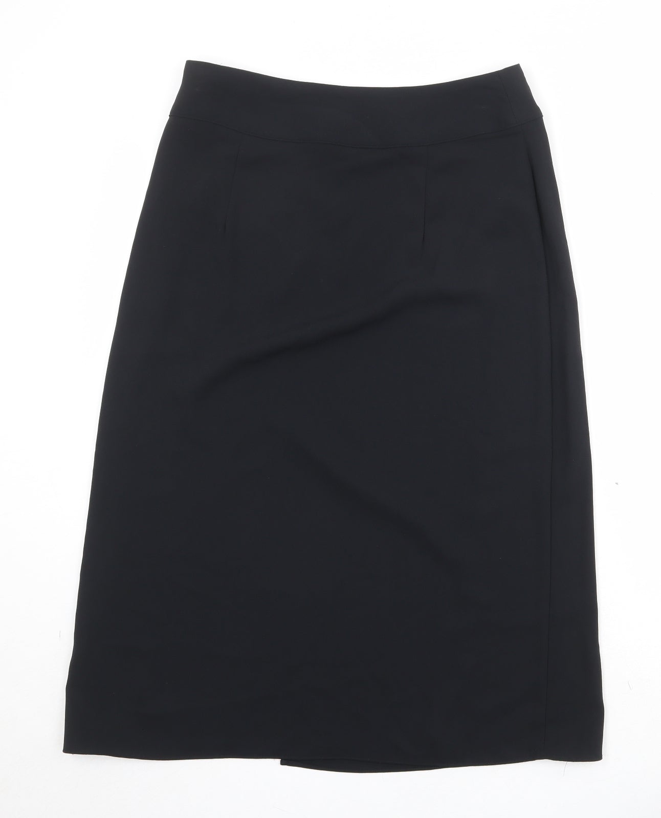 Marks and Spencer Womens Black Polyester A-Line Skirt Size 12 Zip
