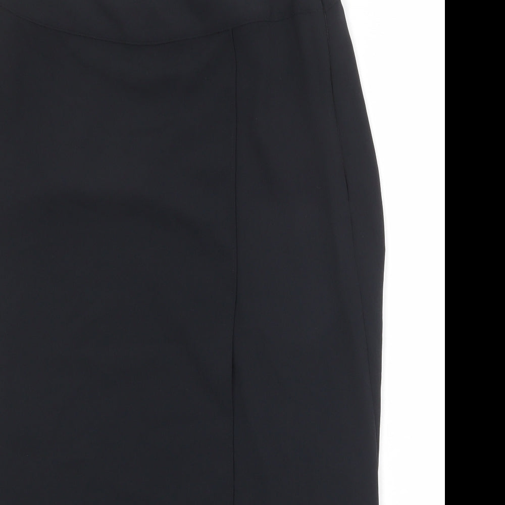 Marks and Spencer Womens Black Polyester A-Line Skirt Size 12 Zip