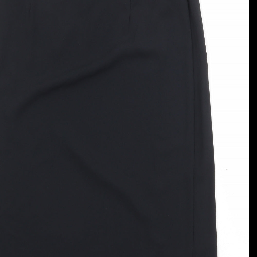 Marks and Spencer Womens Black Polyester A-Line Skirt Size 12 Zip