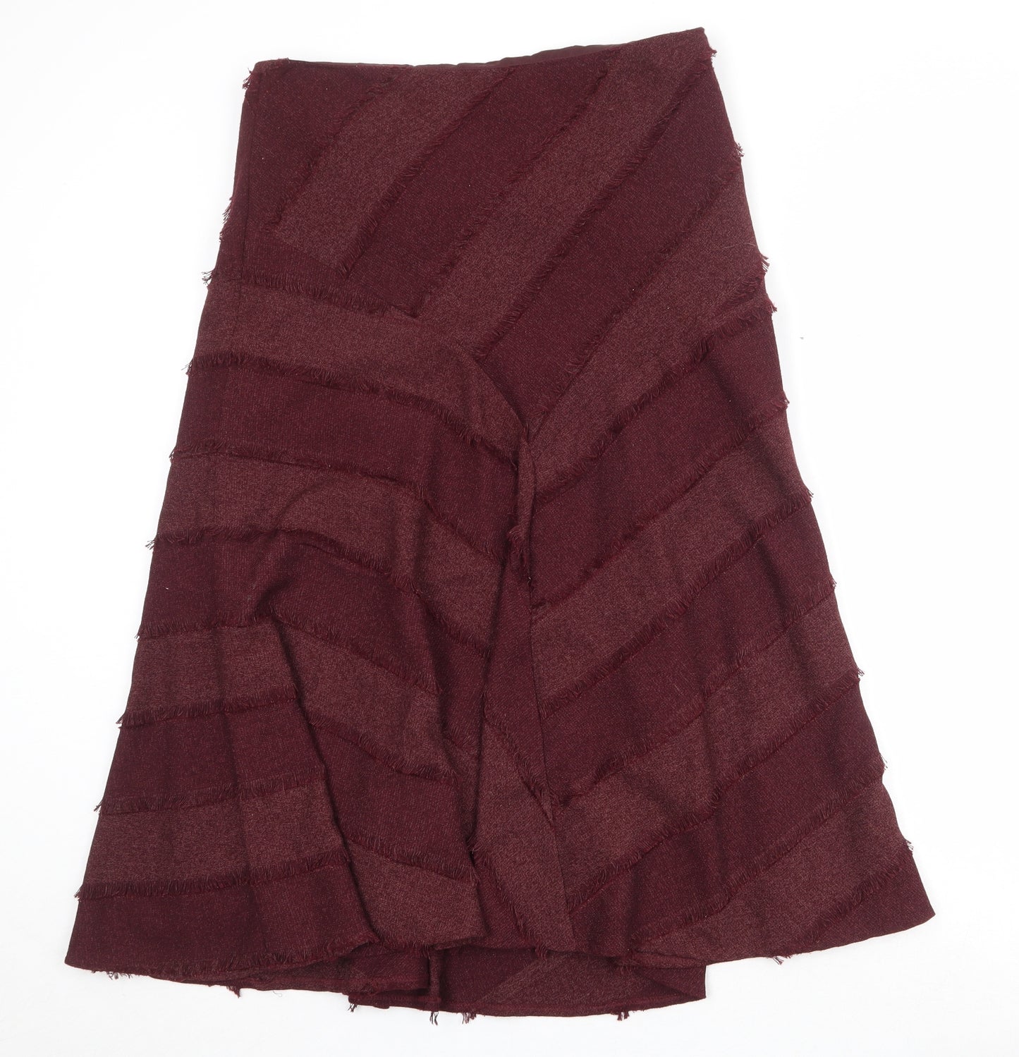 EWM Womens Red Geometric Polyester Swing Skirt Size 16 Zip