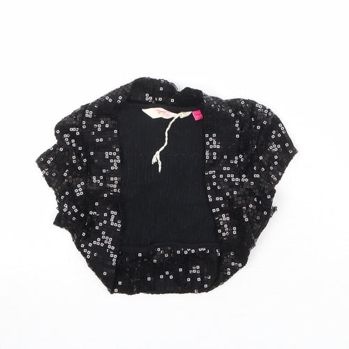 New Look Girls Black V-Neck Viscose Cardigan Jumper Size 10-11 Years Pullover