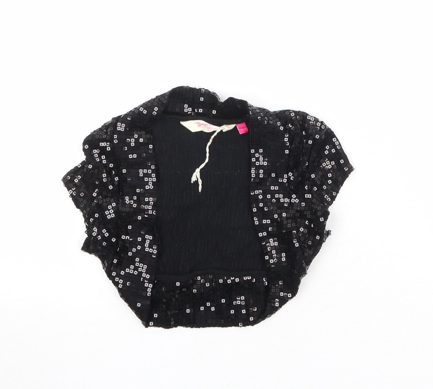 New Look Girls Black V-Neck Viscose Cardigan Jumper Size 10-11 Years Pullover