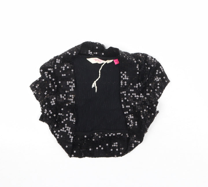 New Look Girls Black V-Neck Viscose Cardigan Jumper Size 10-11 Years Pullover