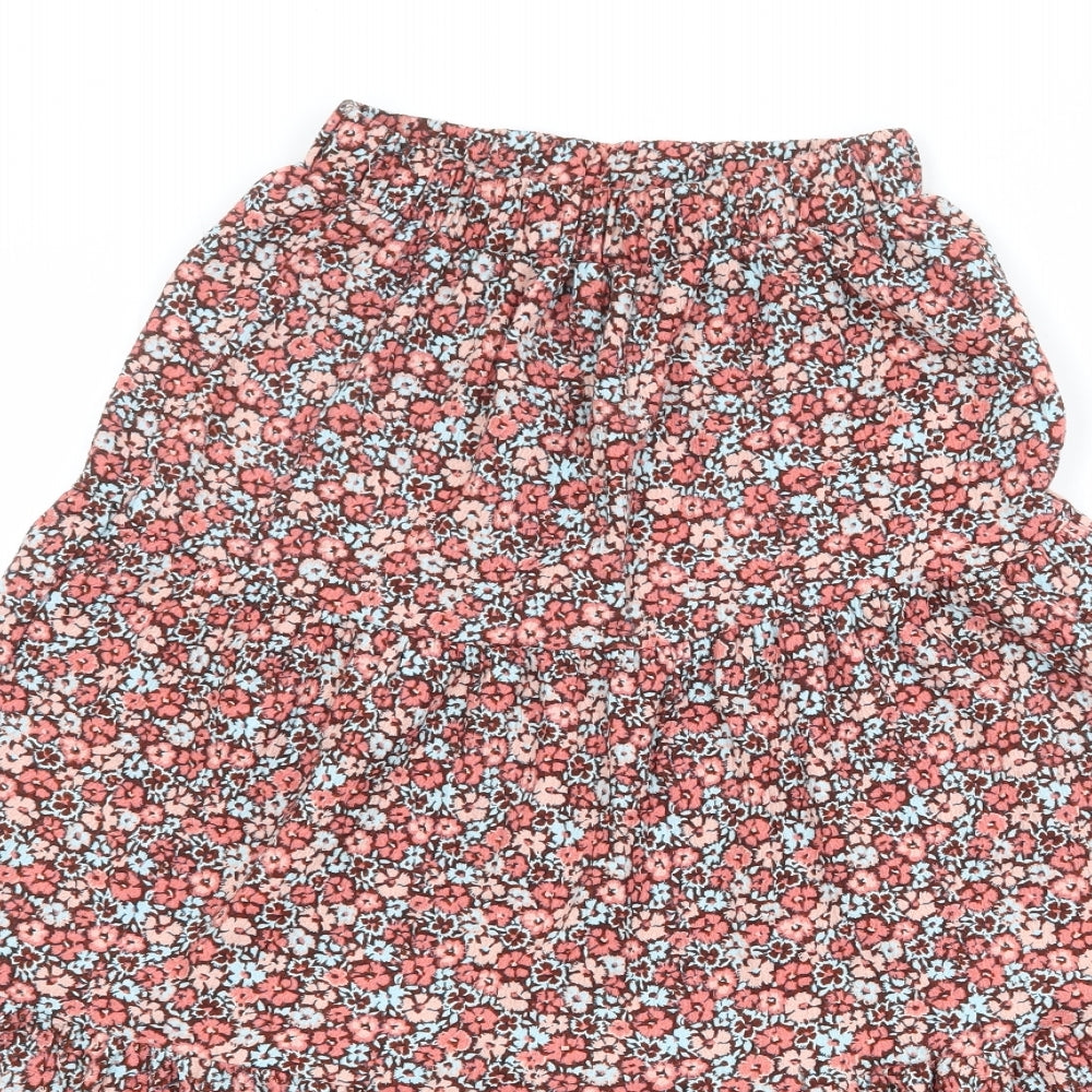 NEXT Girls Multicoloured Floral Polyester A-Line Skirt Size 12 Years Regular