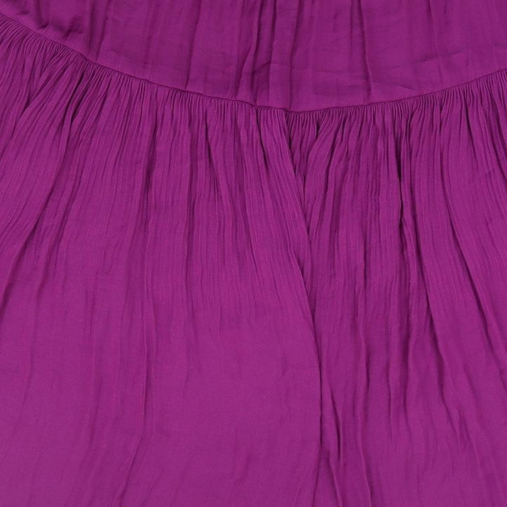 Marks and Spencer Womens Purple Polyester Peasant Skirt Size 20