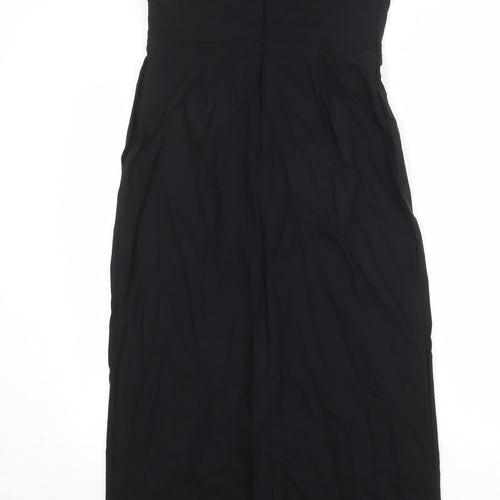 Marks and Spencer Womens Black Viscose Sheath Size 14 Square Neck Zip