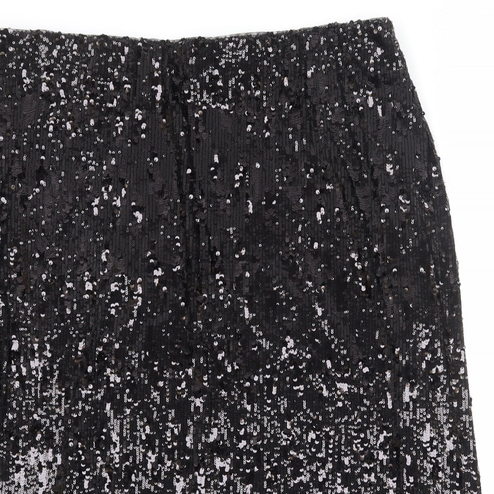 Marks and Spencer Womens Black Polyester Swing Skirt Size 22