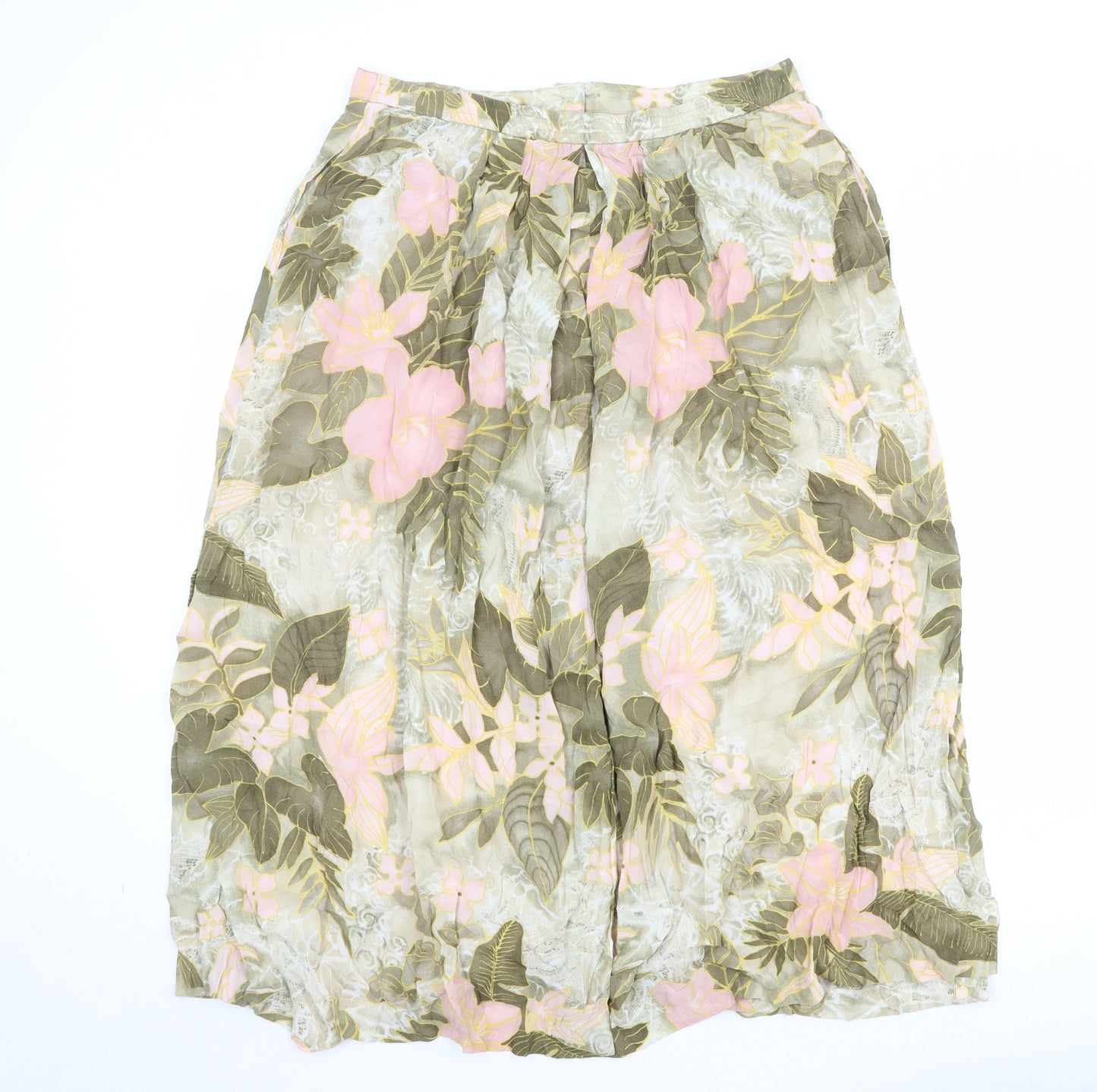 ara Womens Multicoloured Floral Viscose Peasant Skirt Size 18 Button