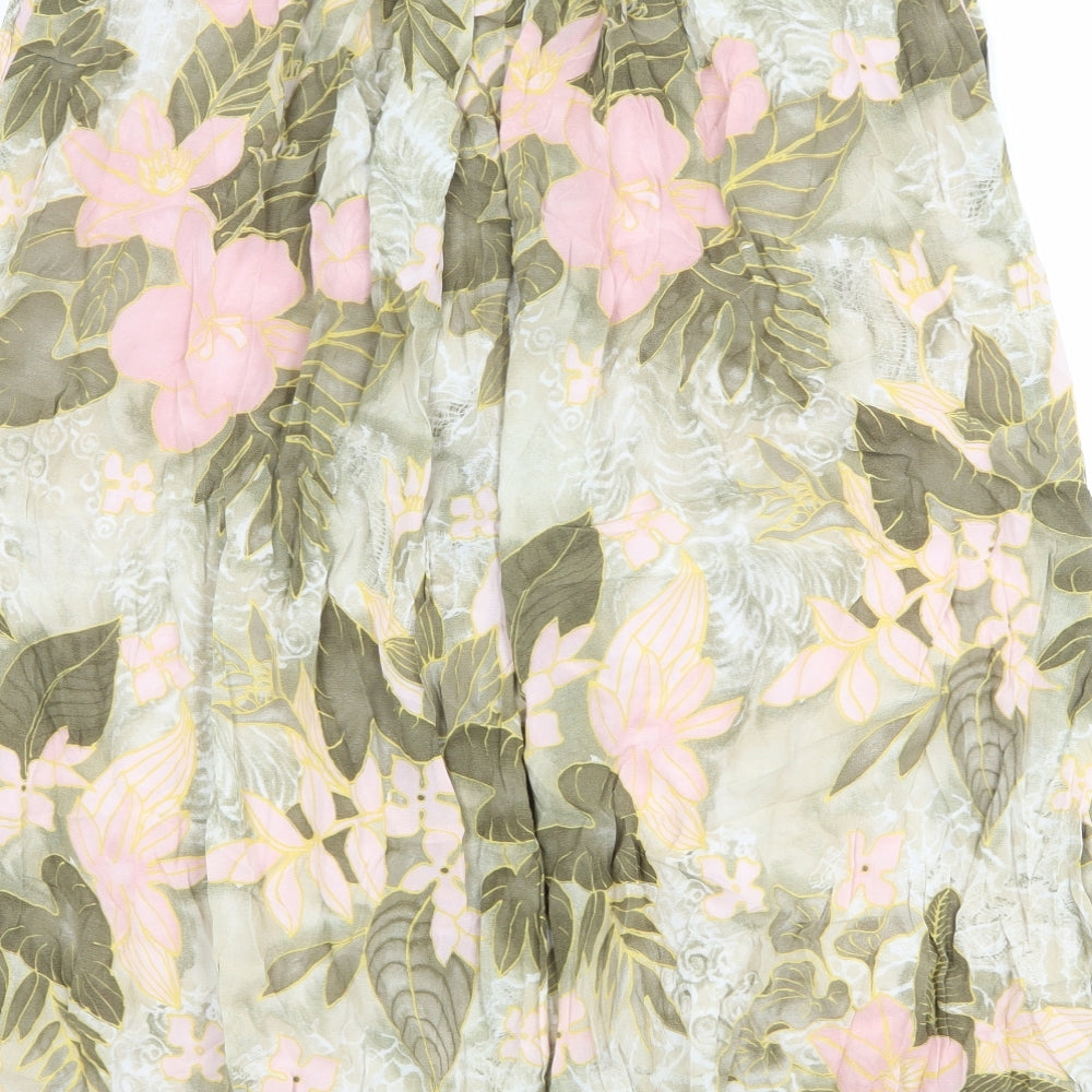ara Womens Multicoloured Floral Viscose Peasant Skirt Size 18 Button