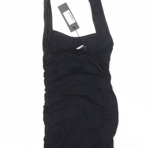 Motel Womens Black Cotton Bodycon Size 2XS Halter Button
