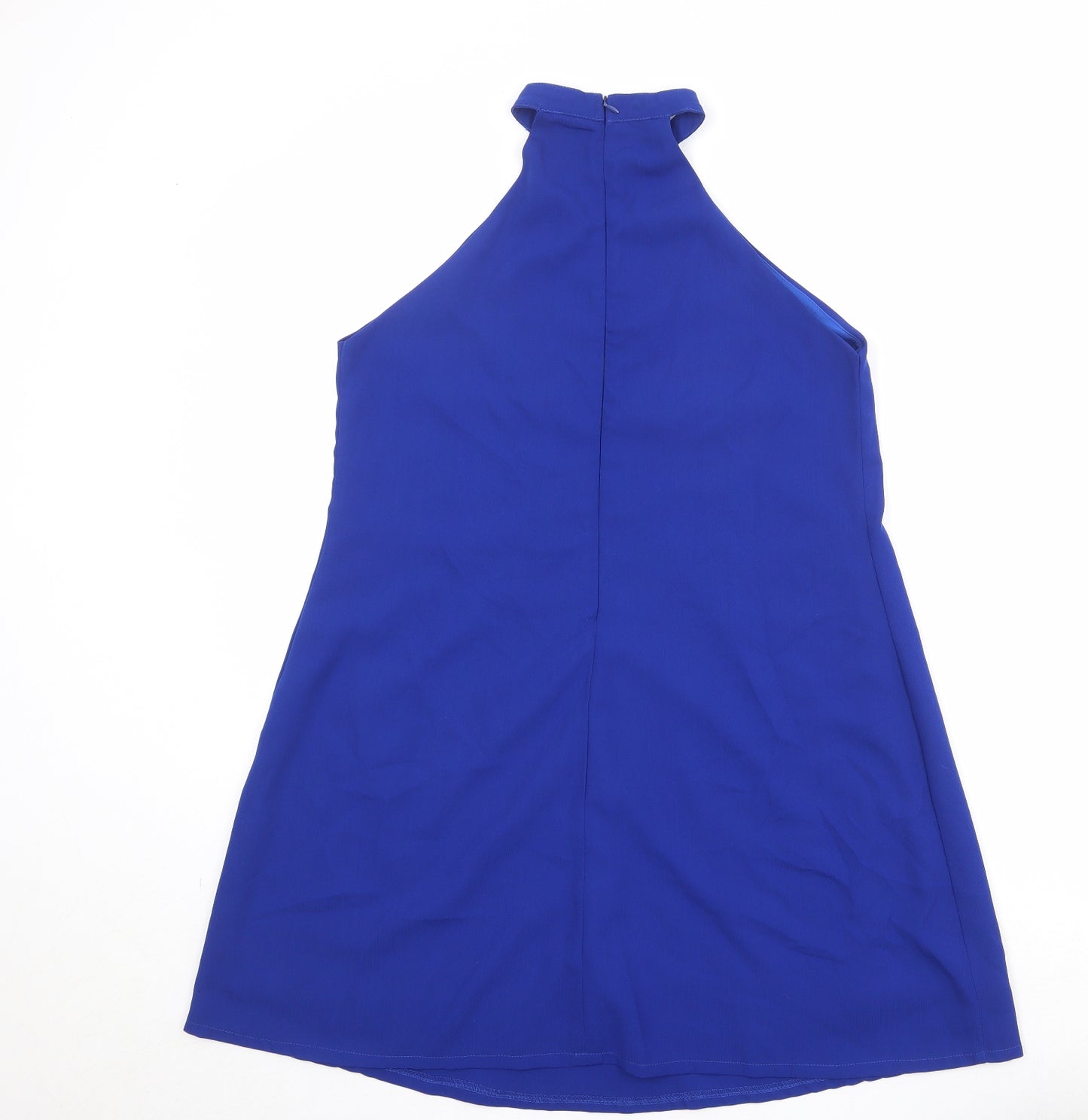 Missguided Womens Blue Polyester Trapeze & Swing Size 12 Halter Zip