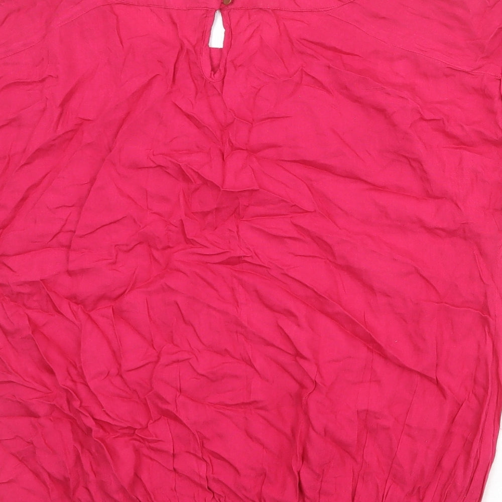 BHS Womens Pink Viscose Basic T-Shirt Size 14 Round Neck