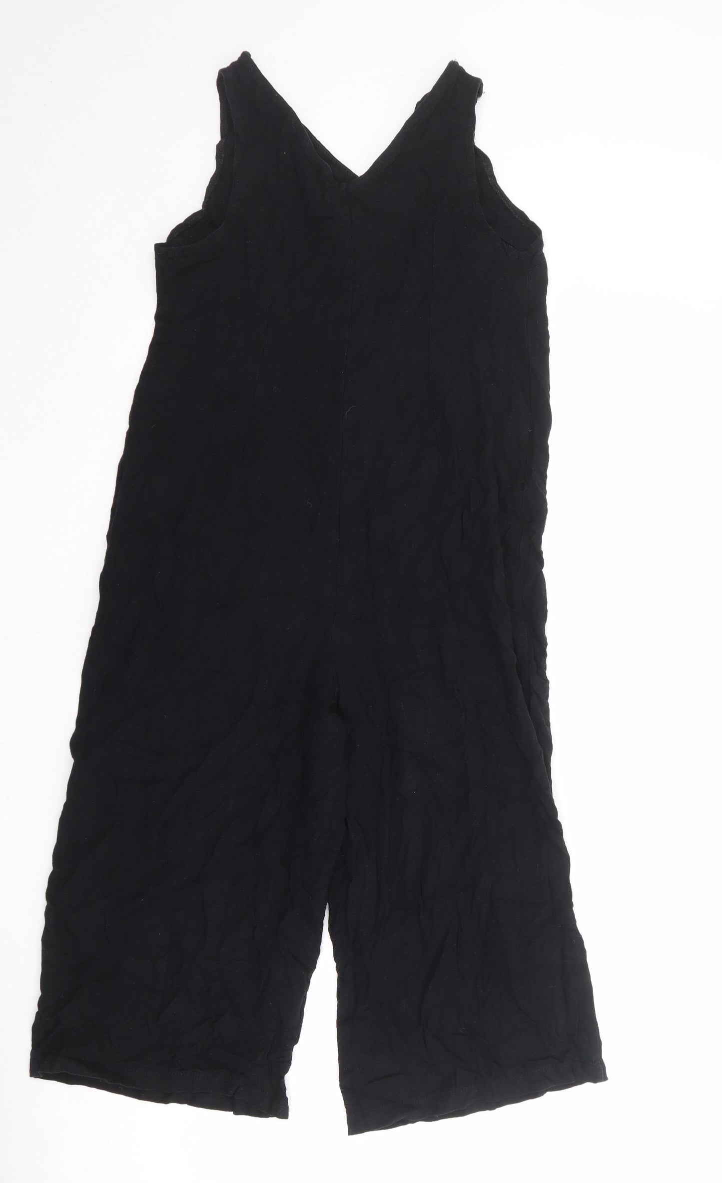 New Look Womens Black Viscose Jumpsuit One-Piece Size 10 Button