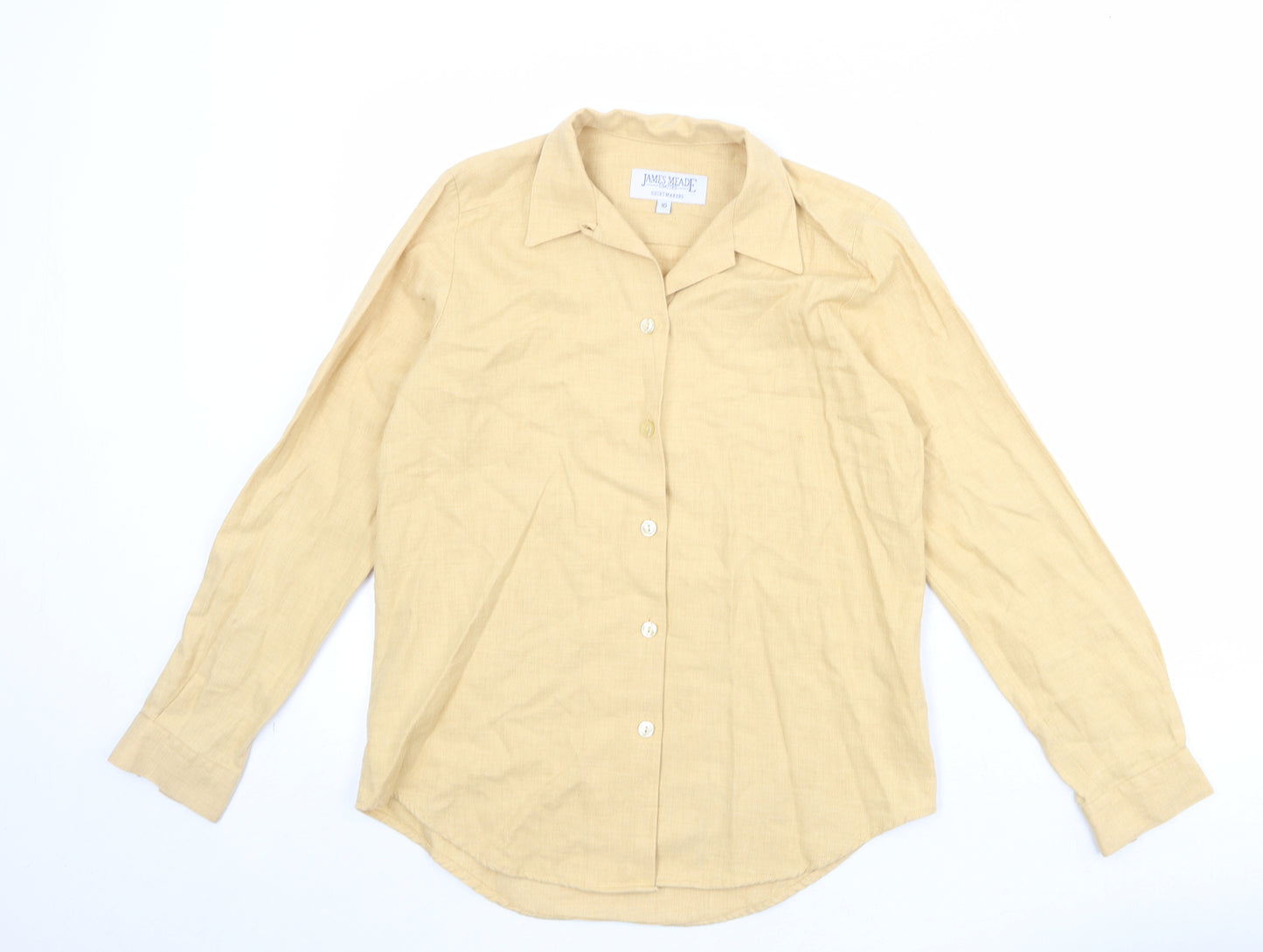 James Meade Womens Beige Cotton Basic Button-Up Size 10 Collared