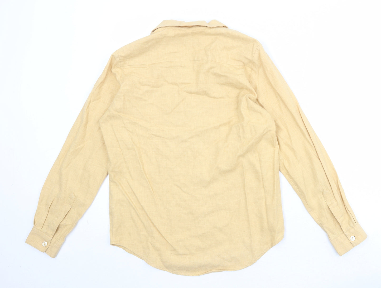 James Meade Womens Beige Cotton Basic Button-Up Size 10 Collared