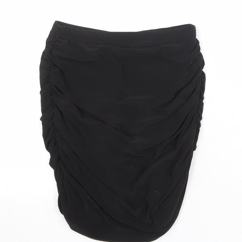 PRETTYLITTLETHING Womens Black Polyester Bandage Skirt Size 4