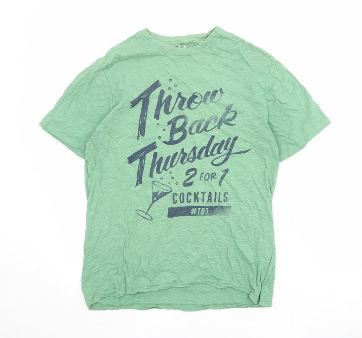 Gap Womens Green Cotton Basic T-Shirt Size S Round Neck - Throw Back Thursday