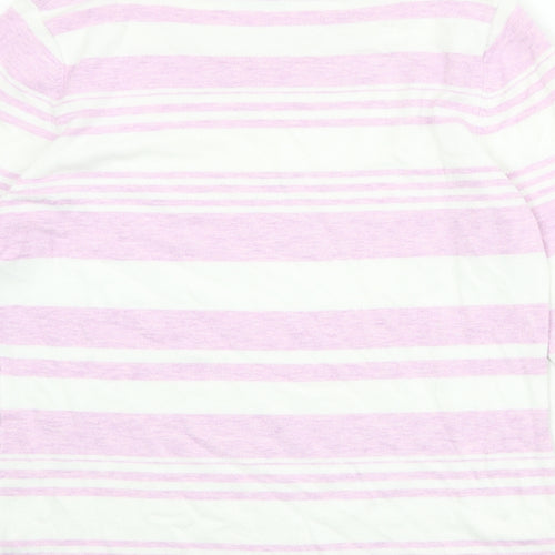 Berkertex Womens Purple Round Neck Striped Viscose Pullover Jumper Size 14