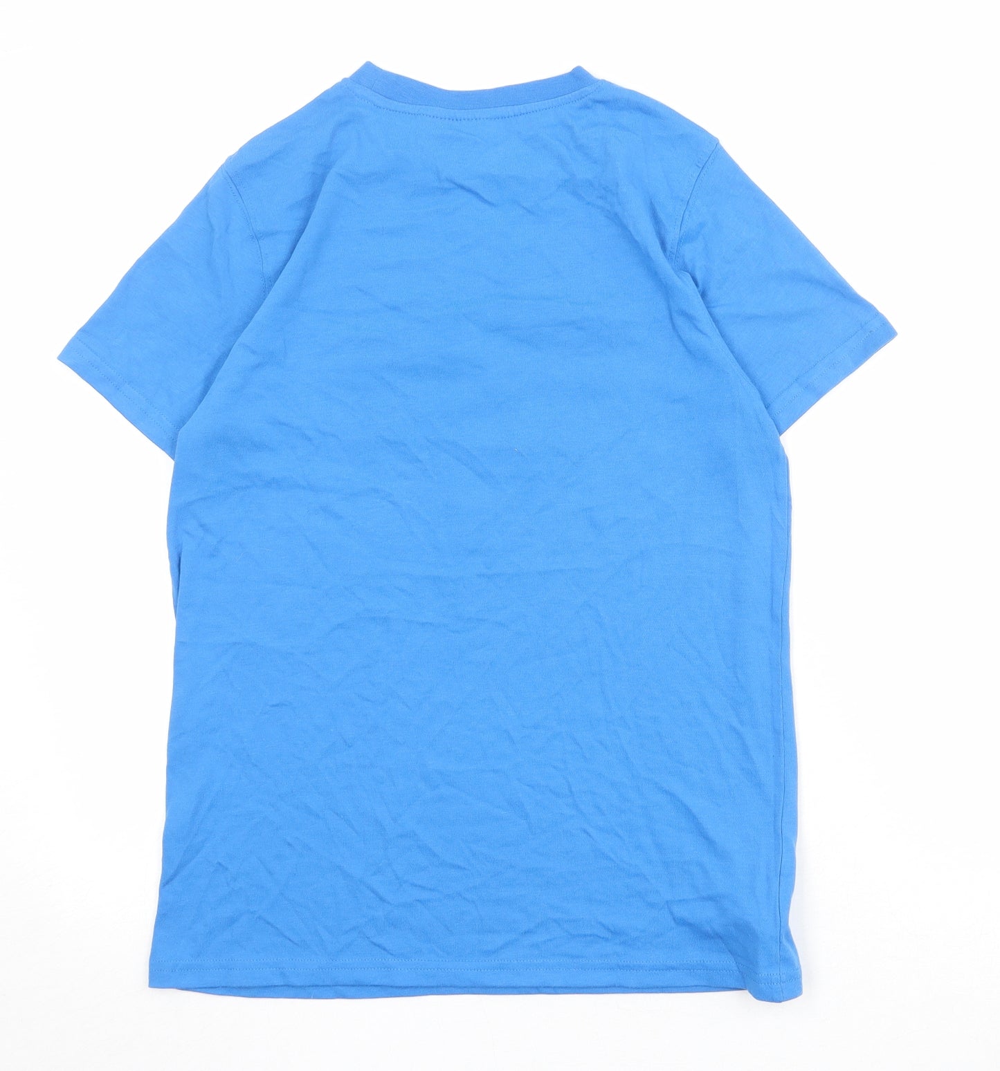 Superman Mens Blue Polyester T-Shirt Size S Round Neck
