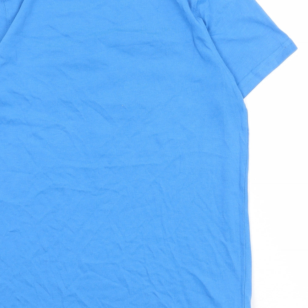 Superman Mens Blue Polyester T-Shirt Size S Round Neck