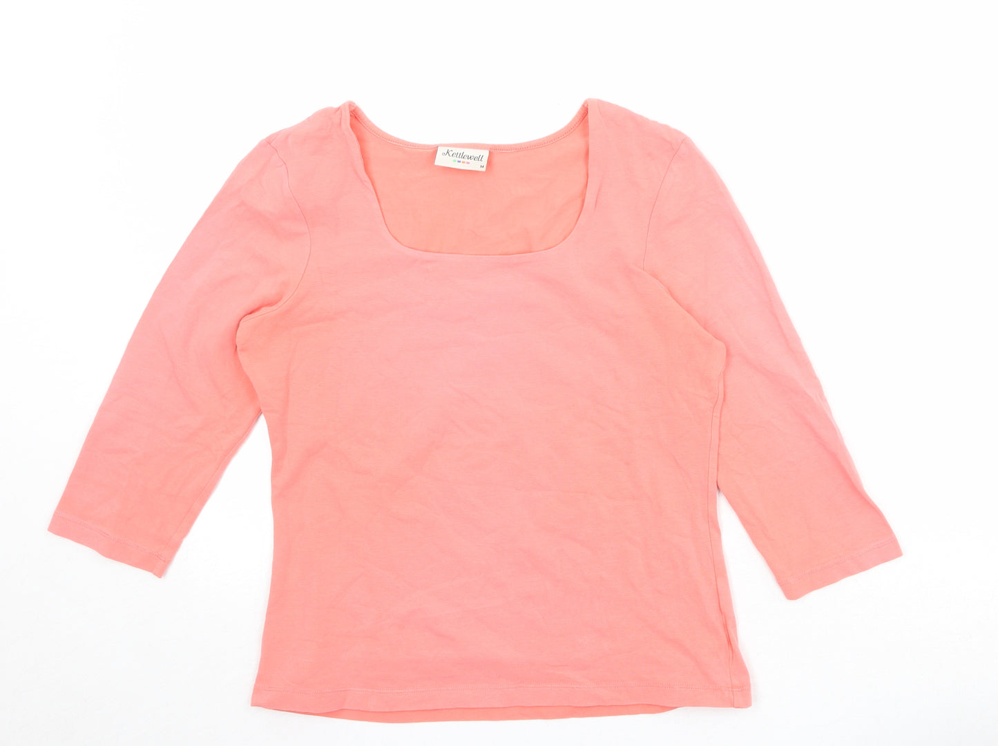 Kettlewell Womens Pink Cotton Basic T-Shirt Size M Square Neck