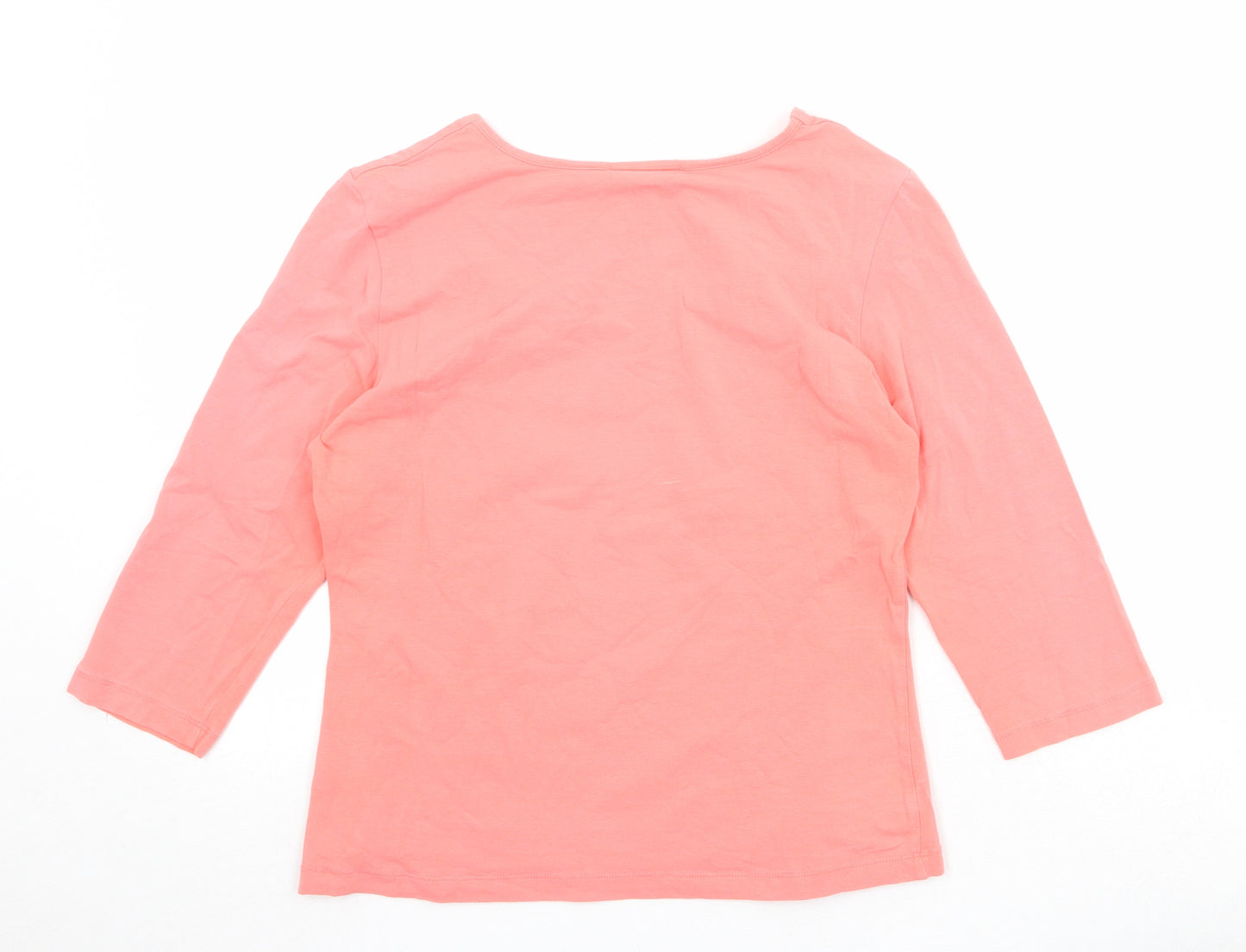 Kettlewell Womens Pink Cotton Basic T-Shirt Size M Square Neck