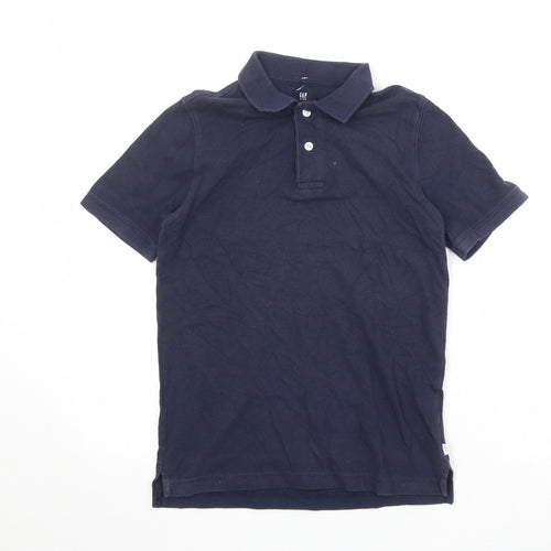 Gap Boys Blue 100% Cotton Pullover Polo Size L Collared Button