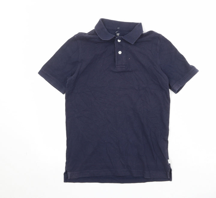 Gap Boys Blue 100% Cotton Pullover Polo Size L Collared Button